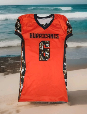 #ad #ad Custom Miami Hurricanes TEAM PLAYER FOOTBALL JERSEY #6 Thomas Orange Mens Large $41.99