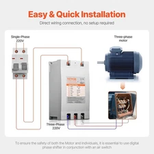 3 Phase Converter 15HP 53A 220V Single to 3 Phase 220V Input/Output