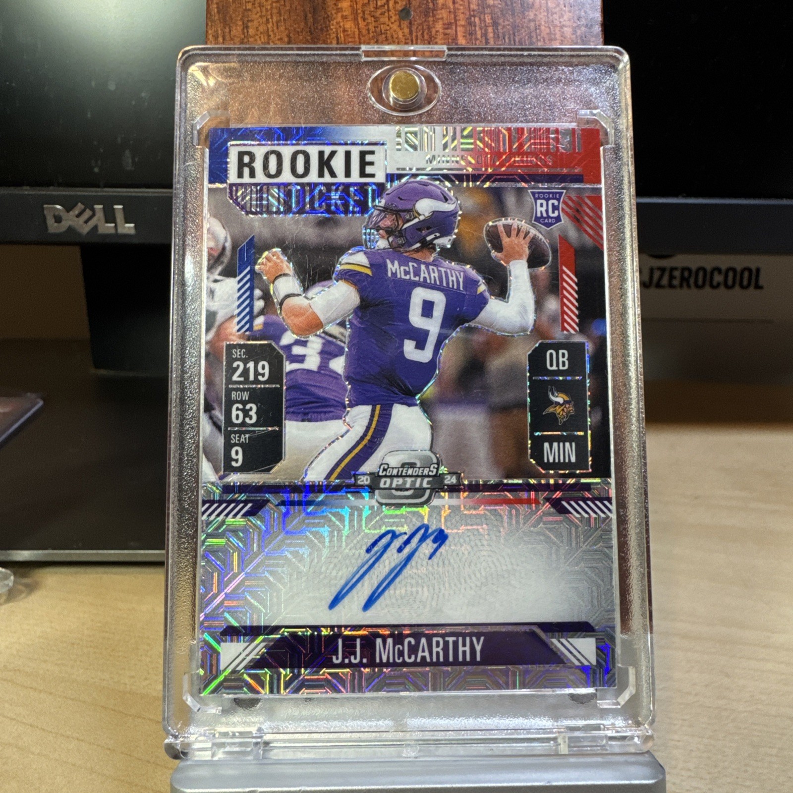 2024 Panini Contenders Optic JJ McCarthy #101 Rookie Ticket Variation Auto /13