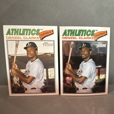 #ad topps denzel clarke athletics 2026 heritage baseball lot of 2 cards $1.99