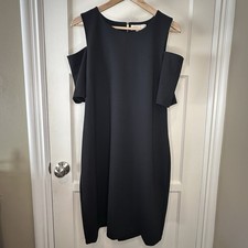 Michael Kors Cold Shoulder Black Sheath Mini Dress - Size XL