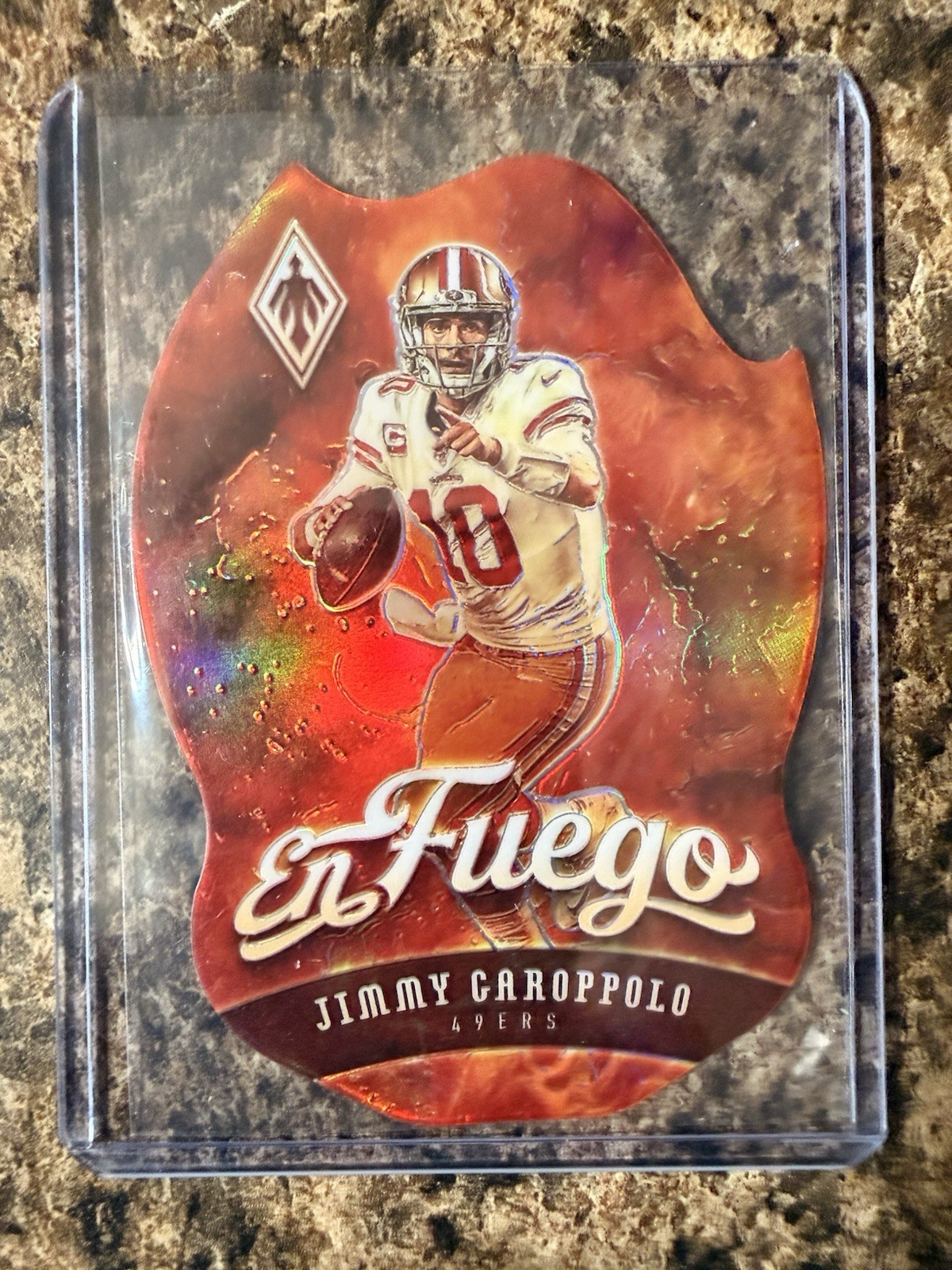 2020 Panini Phoenix Football Jimmy Garoppolo Case Hit SP En Fuego 49ers