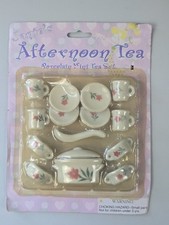 Vintage Porcelain Mini Tea Set 14 Pieces New NOS Sealed Soup Tea