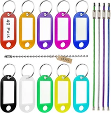 Key Tag Set – 40 Labels, 10 Chains, 4 Cable Rings for Key Org