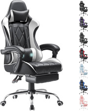 Gaming Chair, Computer Chair with Footrest and Massage Lumbar Support, Ergonomic