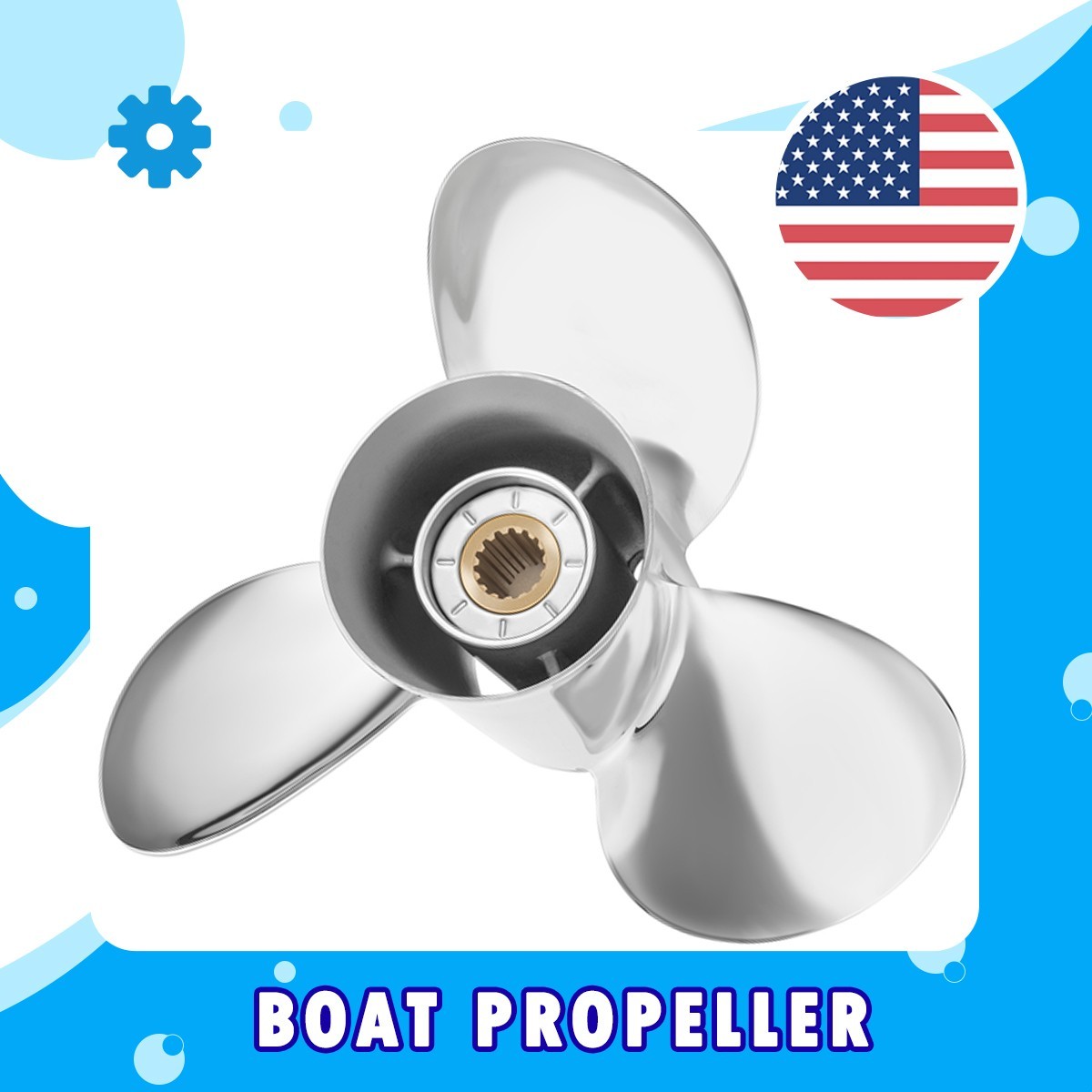 13 1/2 x 22 Stainless Boat propeller Fit Tohatsu Engine 60-140HP 15Spline tooth