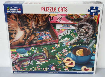 White Mountain Puzzle Cats 1000 Pc Jigsaw Puzzle Complete Brand New Sealed