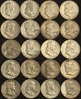Roll of 20 Circulated 1963 Franklin Half Dollar 90% Silver Coins