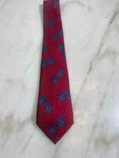 Vintage Valentino Cravatte Silk Tie Red Blue Paisley Medallion Italy Designer 3  
