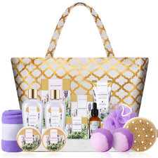 Lavender Bath Body Gift Set - 15PCS Spa Essentials for Women