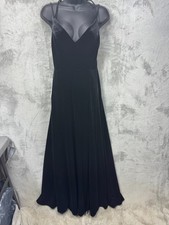Azazie Womens Velvet Whimsigoth Maxi Dress Size 4 Deep V Side Slit Formal NWT
