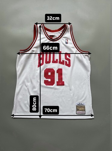MITCHELL NESS Chicago Bulls Dennis Rodman weiß Trikot NBA 1997-98 Größe 2XL - Bild 11 von 11