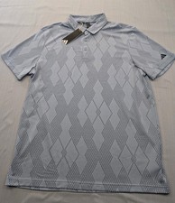 New Mens Adidas Golf Ultimate Polo Shirt Size Large Diamond Vented Performance