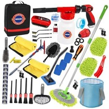56Pcs Car Wash Cleaning Kit with Foam Gun, Car Wash Brush with Long 56PCS