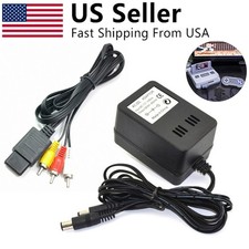 AV RCA Audio AC Cable Power Supply Adapter Cord Set For Super Nintendo SNES Game