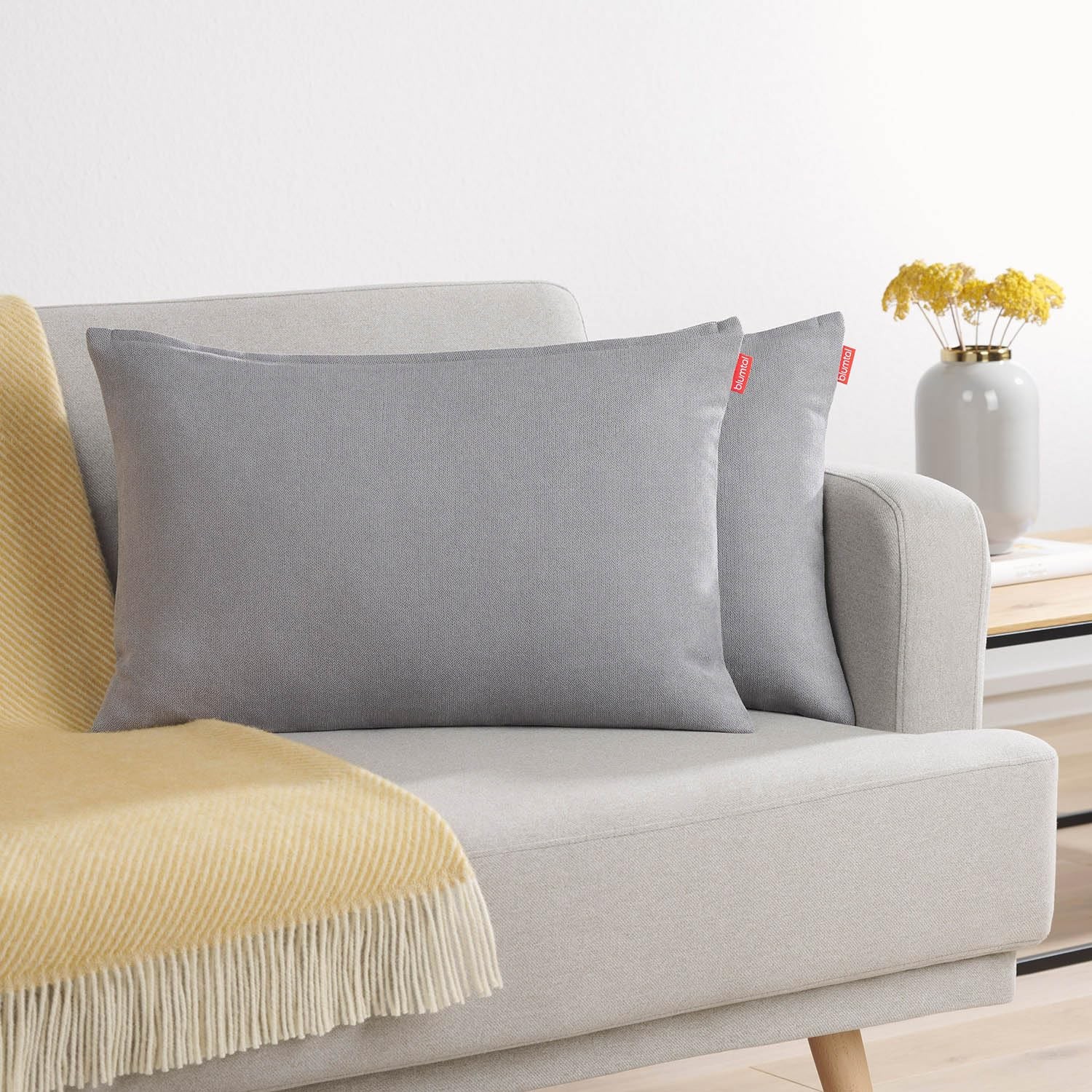 Housse de coussin 40x60 cm canapé lot de 2 déhoussable et lavable en machine