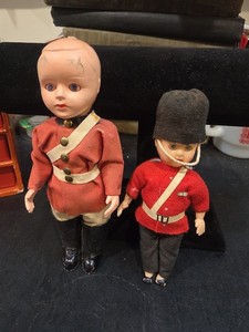 Vintage British Guard Doll And 1950s Vintage Canadian Royal Mounted Police Doll
