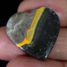17.90 Cts Natural Bumblebee Jasper Heart Shape Cabochon Loose Gemstone
