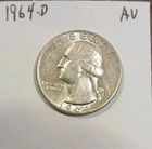 1964 D Washington Quarter About Uncirculated 90% Silver 25c