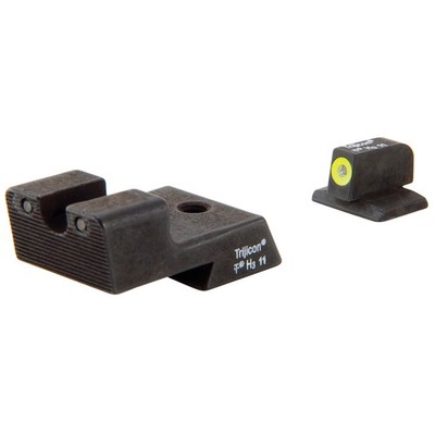 Trijicon HD Night Sight Set 1911 Novak Cut Yellow Outline Green Tritium CA128Y