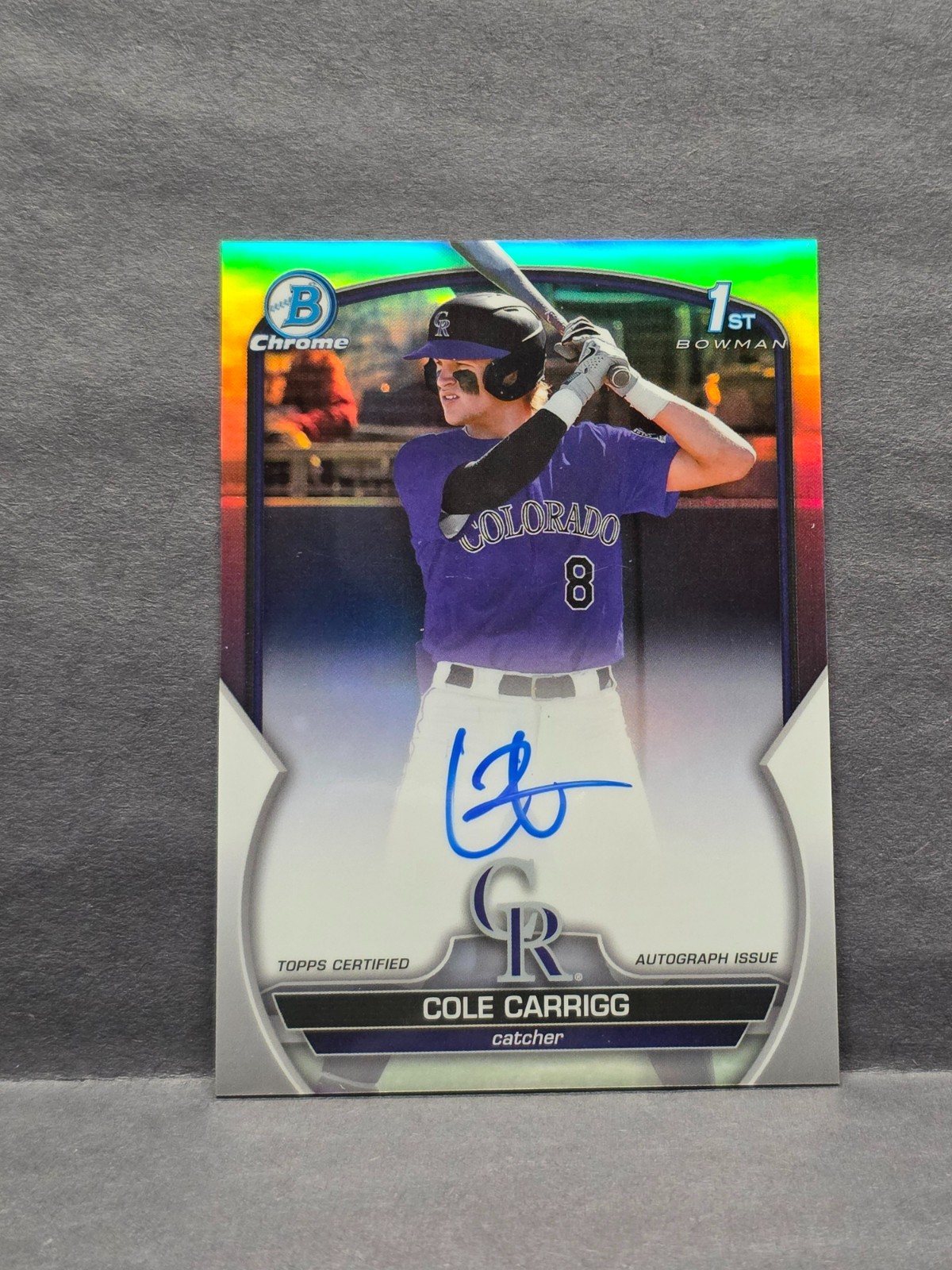 COLE CARRIGG - 2023 Bowman Draft - Chrome Refractor 1st Auto /499 #CDA-CC