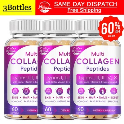 Multi Collagen Supplement Hyaluronic Acid,Vitamin C,Biotin, Skin Health 180PCS