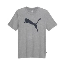 PUMA Essentials  Cat Logo Crew Neck Short Sleeve T-Shirt Mens Grey Casual Tops 6
