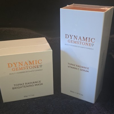 Dynamic Gemstone Topaz Radiance Brightening Mask 50g + Vitamin C Serum 30ml Set