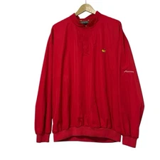 Masters Collection Men’s XL Red 1/4 Button Up Windbreaker Jacket Golf Outdoor