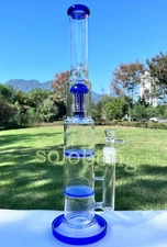 17'' Heavy Glass Bong Smoking Hookah Thick Percolate Water Pipe Beaker 14mm Bowl