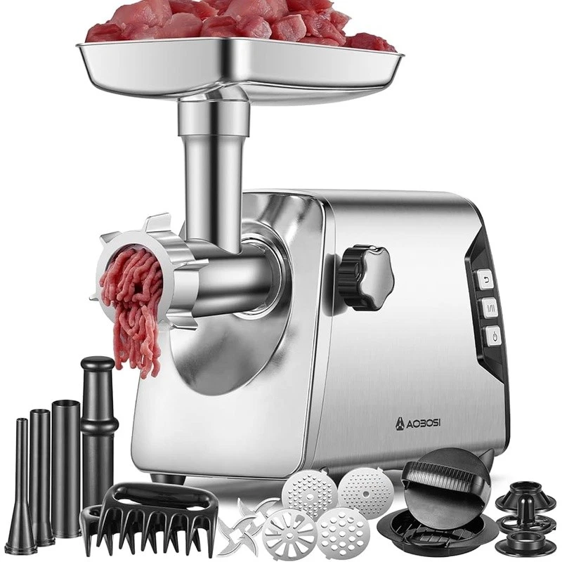Molinillo de carne de alta resistencia 600 W motor de cobre procesador de alimentos de 3 velocidades fabricante de salchichas Foto 2 de 4