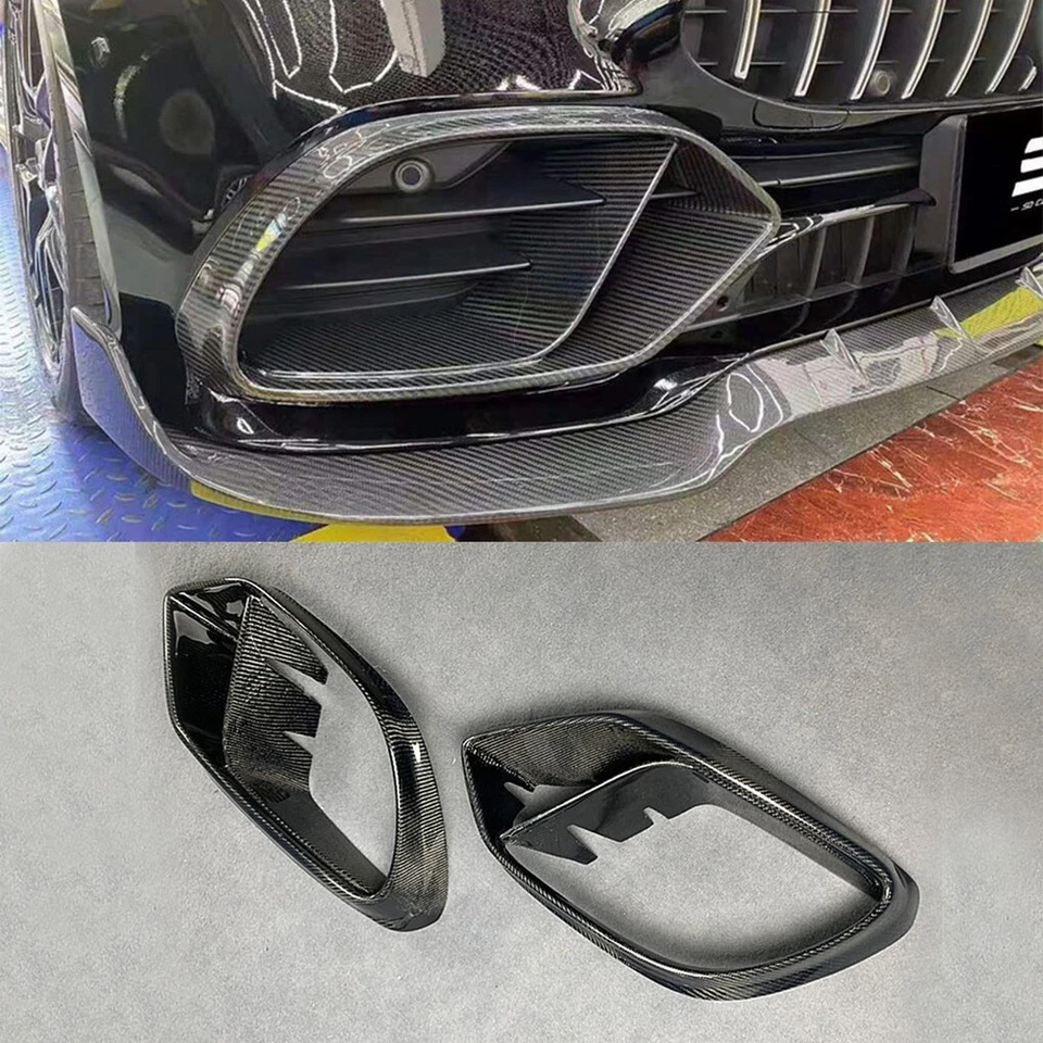 Отделка из углеродного волокна для переднего бампера вентиляционной крышки со стороны воздуха для Mercedes Benz AMG GT53 - Изображение 3 из 4