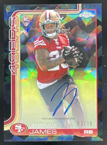 2025 Topps Chrome Sapphire Rookie Black #RA-JJ Jordan James RC Auto /10