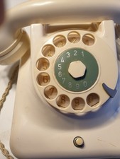 Telefon De Te WE 1-Bakelit, elfenbein mit goldfarbenen Ziffern, Bj.: 1964,