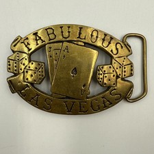Fabulous Las Vegas Brass Belt Buckle