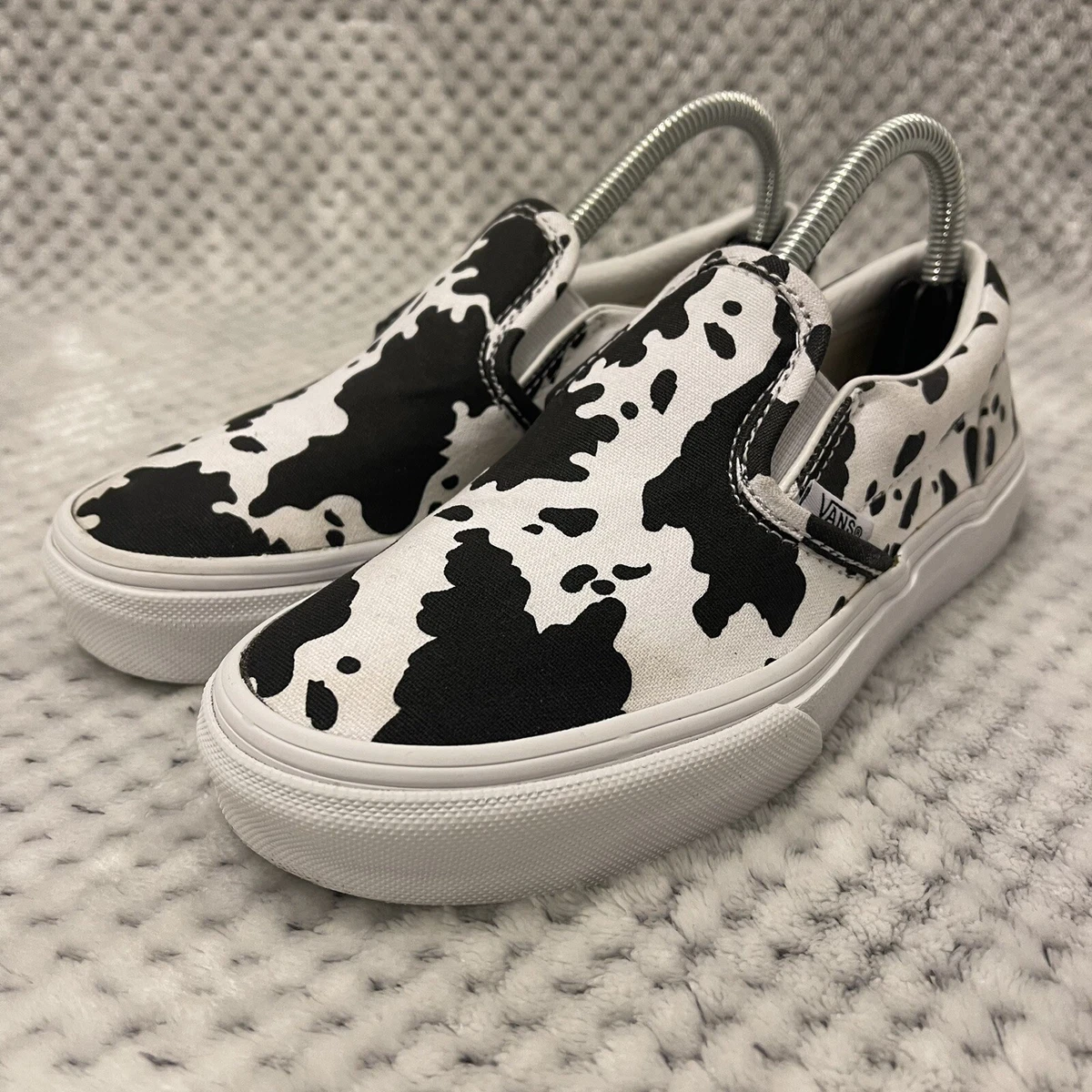 VANS Custom Cow Print Slip On Shoes Youth Size 2 | eBay