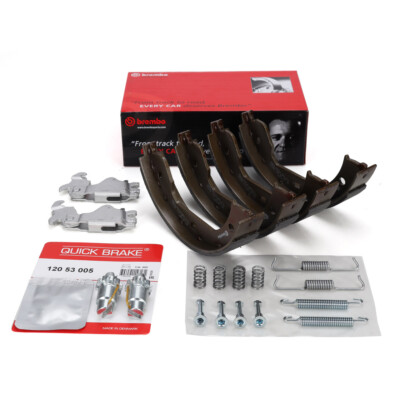 BREMBO Bremsbacken + Federn + Nachsteller Satz für BMW E60 E61 E63 E64 X3 X5 X6