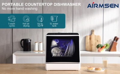 Airmsen AE-TDQR03 Portable Countertop Dishwasher