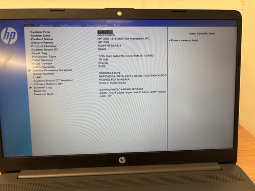 HP 250 G9 Intel i7-1255U 16GB DDR4 500GB NVME Win11 Pro Grade B - Picture 2 of 5