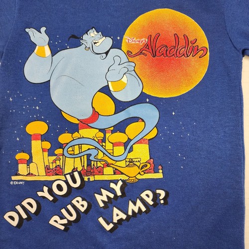 Vtg Aladdin Disney Genie Tshirt Youth Size 4 Kids Blue Graphic Tee 90s Kidcore - Bild 7 von 16