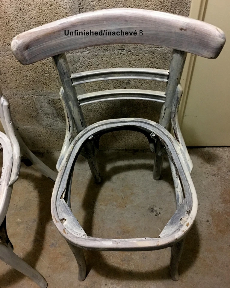 Vintage, Ancienne Chaises de Bistrot Art Déco Baumann (signées) - En rénovation - Photo 3/4