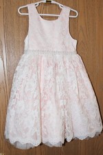 American Princess - Floral Lace - Size 6 - Solid Midi Dress - Pink
