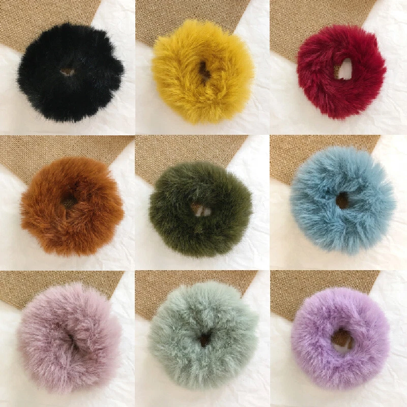 Женщин искусственного кроличьего меха Scrunchie плюшевые волосы веревки резинки волос галстуки хвост - Изображение 3 из 4
