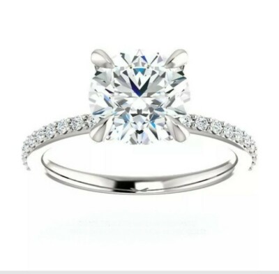 2.00 Carat Charles & Colvard Moissanite Ring in 925 Sterling Silver 