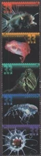 Scott # 3439-3443 - Deep Sea Creatures - Strip Of 5 - MNH - 2000