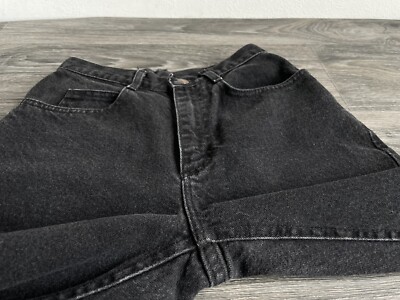 Lee Denim Jeans 90s Vtg Black Tapered Leg USA Made Sz 7M (22x29