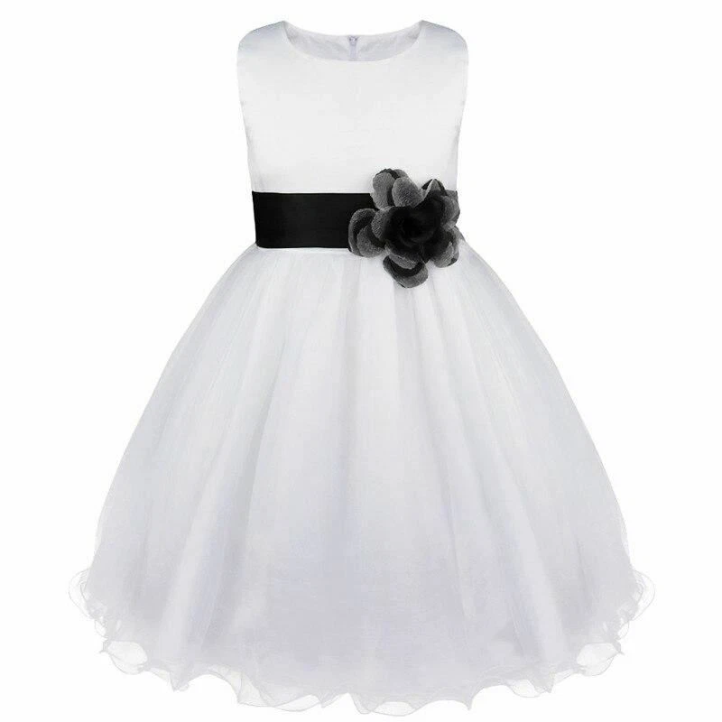 Flower girl dress black and white 2025