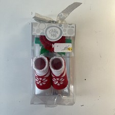 LITTLE ME Baby 1st Christmas Holiday Headband BOOTIES Set 0-12M NEW