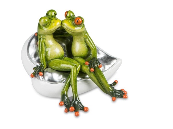 Formano Dekofigur Frosch Froschpaar Auf Sofa Froschfigur 15 Cm Kunststein-image