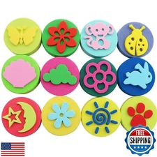 SJZBIN 12PCS Painting Stamper Double-Side Sponge Stamper Paint Drawing Sponge